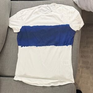 Orlebar Brown White Tee with Blue Stripe